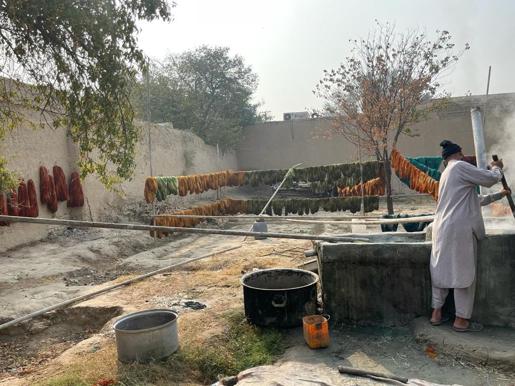 Traditional wool dyeing process